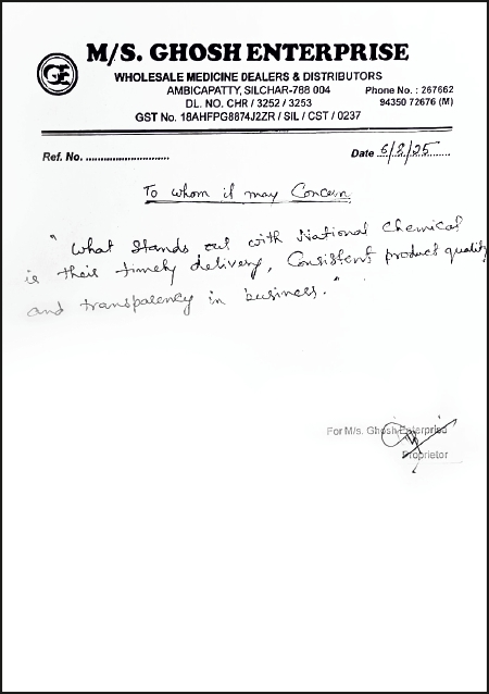 M/S. GHOSH ENTERPRISE feedback