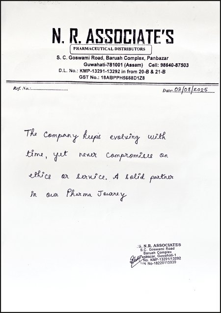 N. R. ASSOCIATE'S feedback